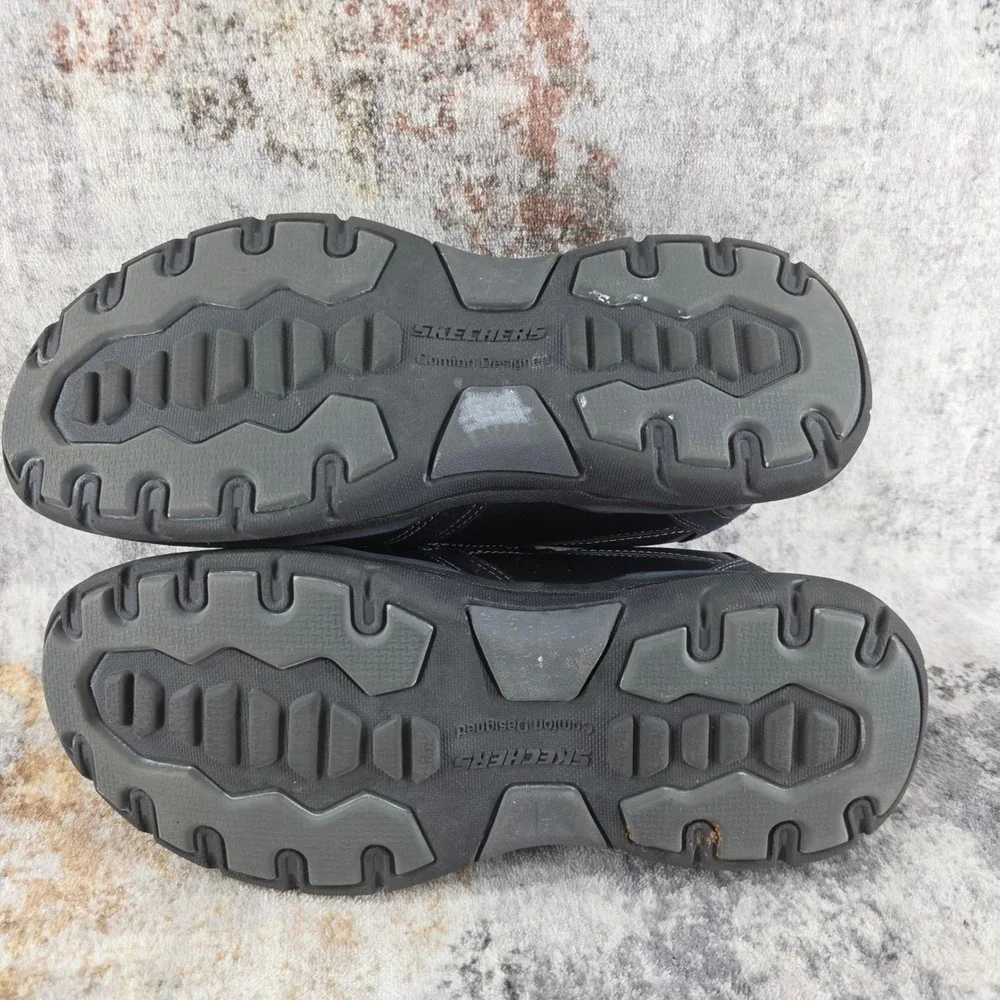 Skechers Expended Margo Slip On Shoes Men 8 Black Leather Comfort Dad Orthopedic